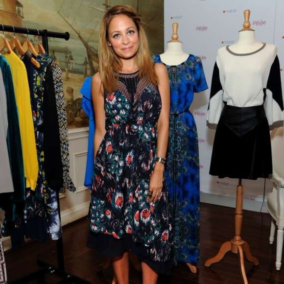 NICOLE RICHIE // macys impulse printed satin lace detail asymmetric dress - Picture 13 of 14